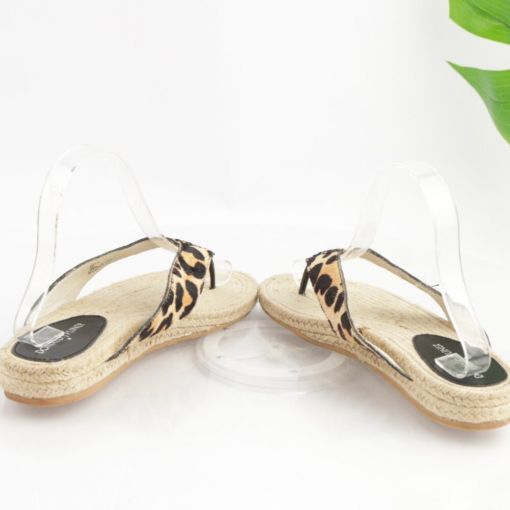 Donald Pliner Womens Kyla Sandal Size 8 Brown Leopard Pony Hair Thong Slide Shoe - Picture 7 of 12